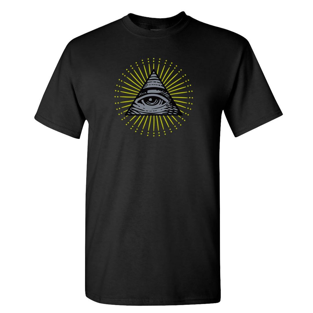 Atlantic Blue Voltage Yellow 97s T Shirt | All Seeing Eye, Black