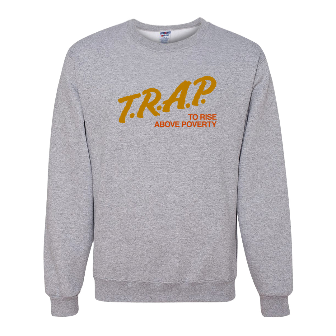 Wheat Gold High Dunks Crewneck Sweatshirt | Trap To Rise Above Poverty, Ash