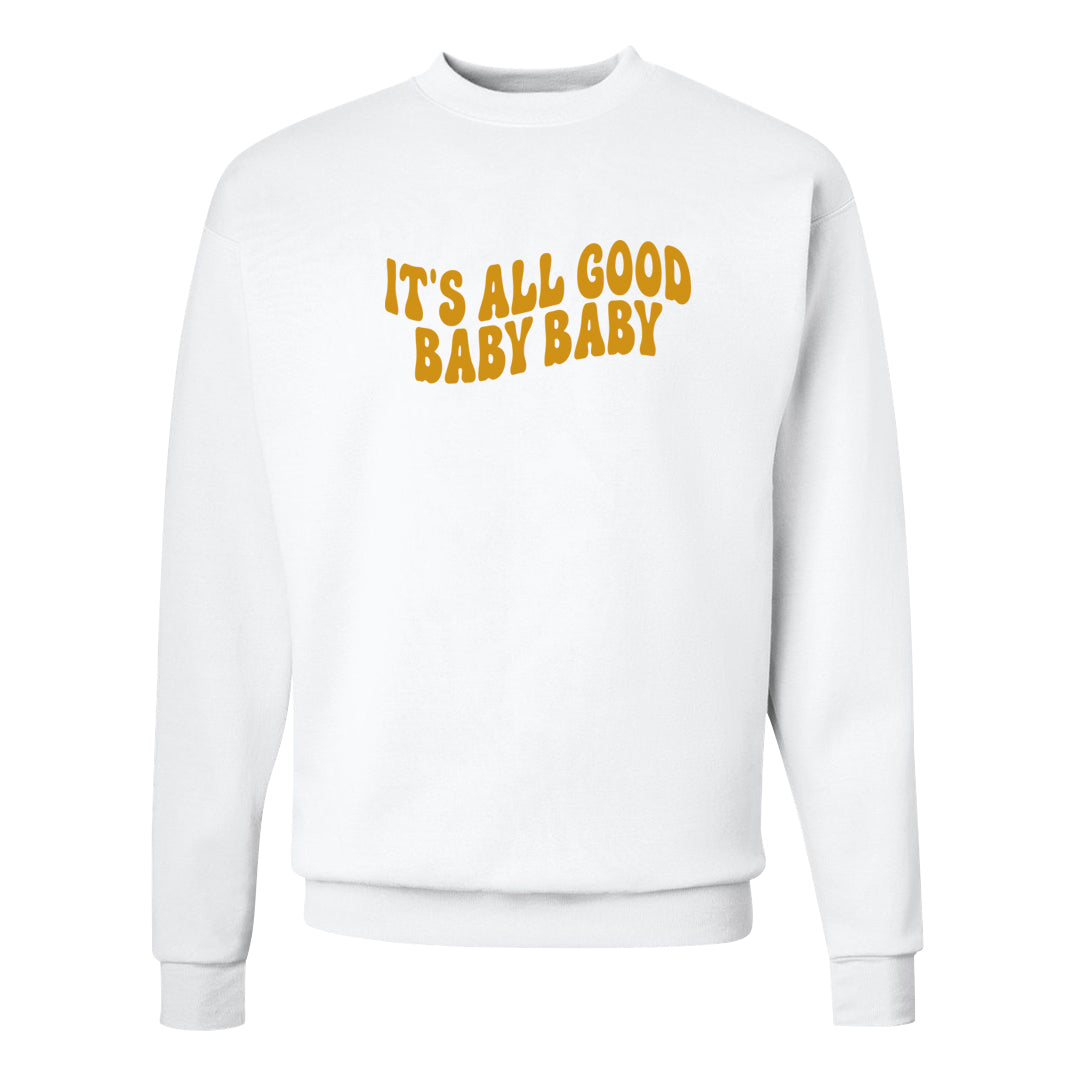 Yellow Toe Mid Questions Crewneck Sweatshirt | All Good Baby, White