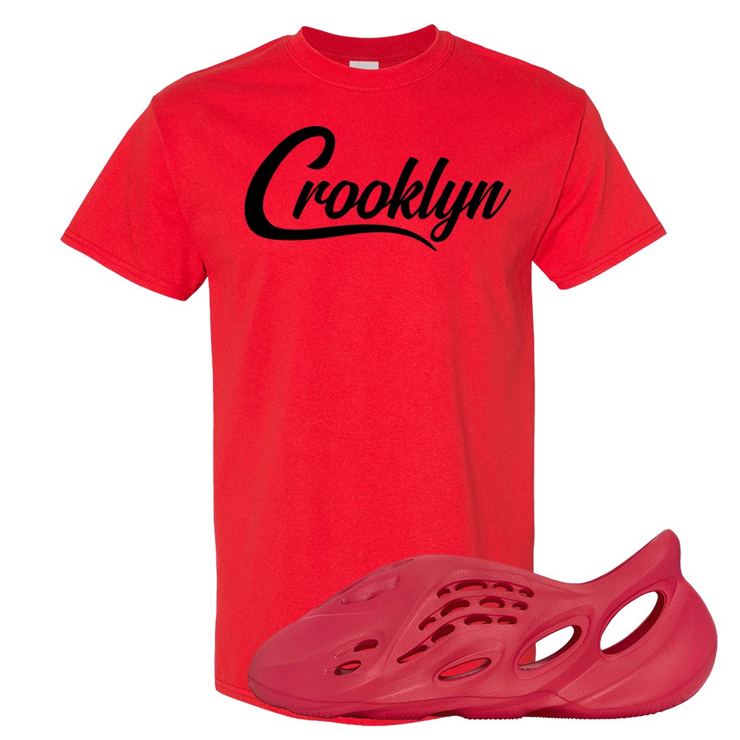 Vermillion Foam Runners T Shirt | Crooklyn, Red