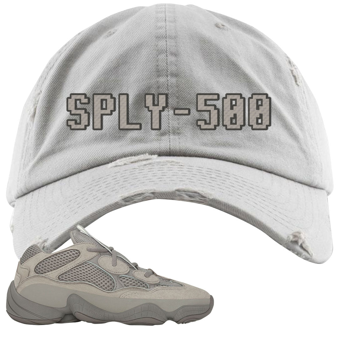 Ash Grey 500s Distressed Dad Hat | Sply-500, Light Gray