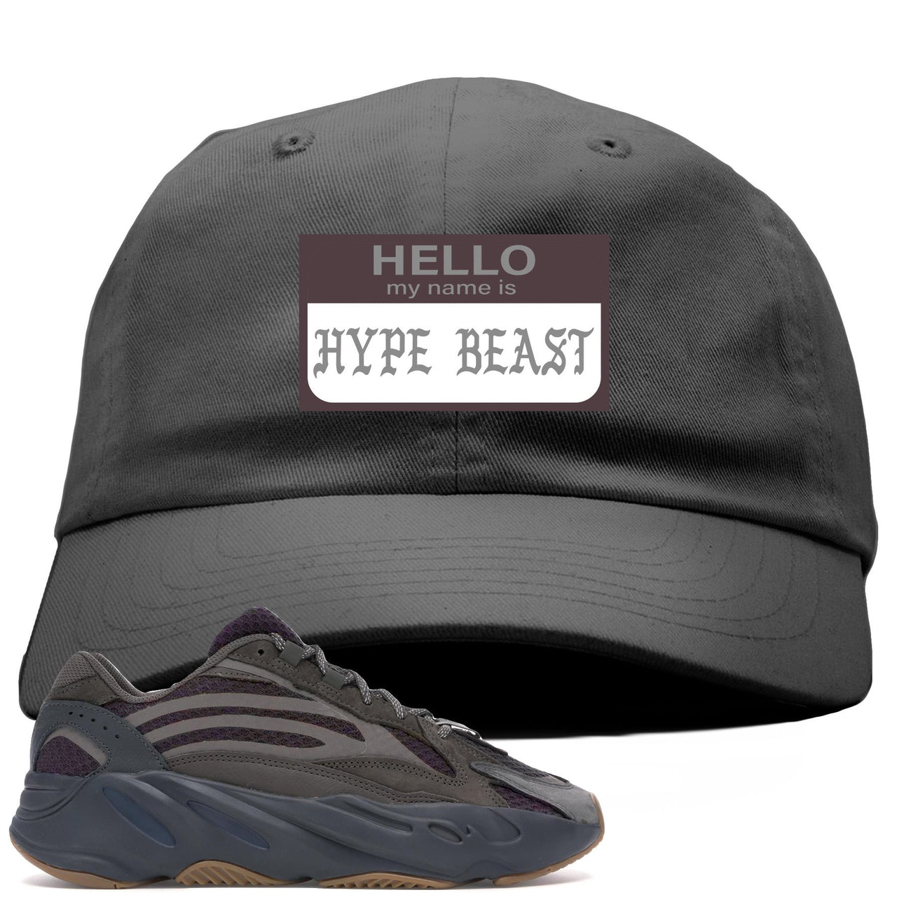 Geode 700s Dad Hat | Hello My Name Is Hype Beast Pablo, Gray