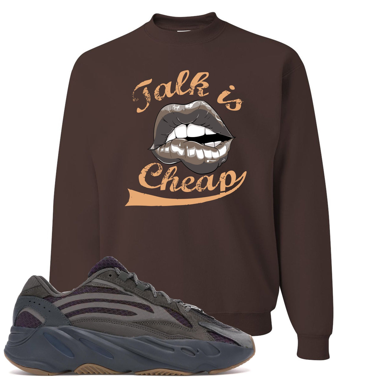 Geode 700s Crewneck Sweater | Talking Lips, Brown
