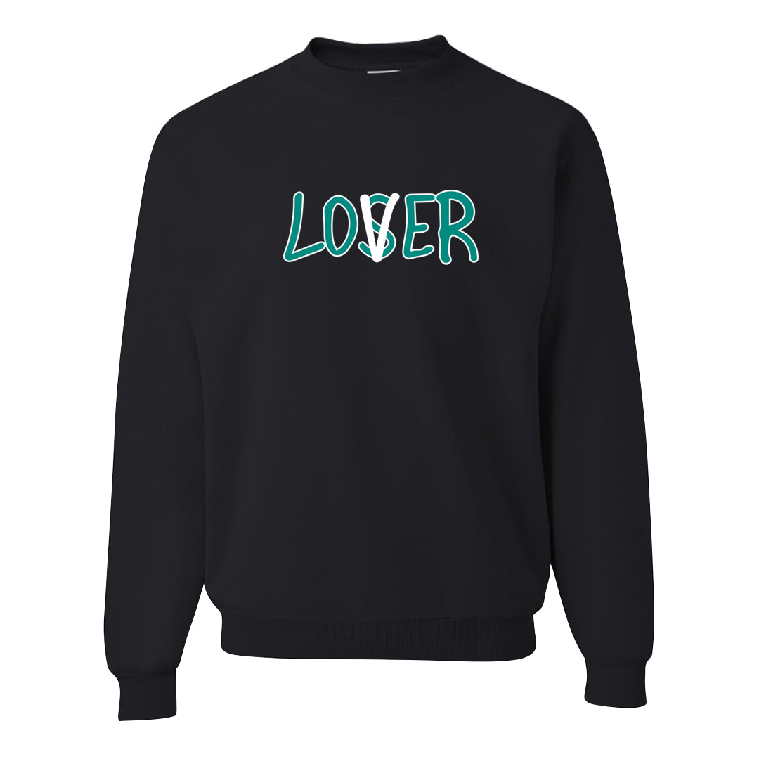 White Black Teal AF1s Crewneck Sweatshirt | Lover, Black