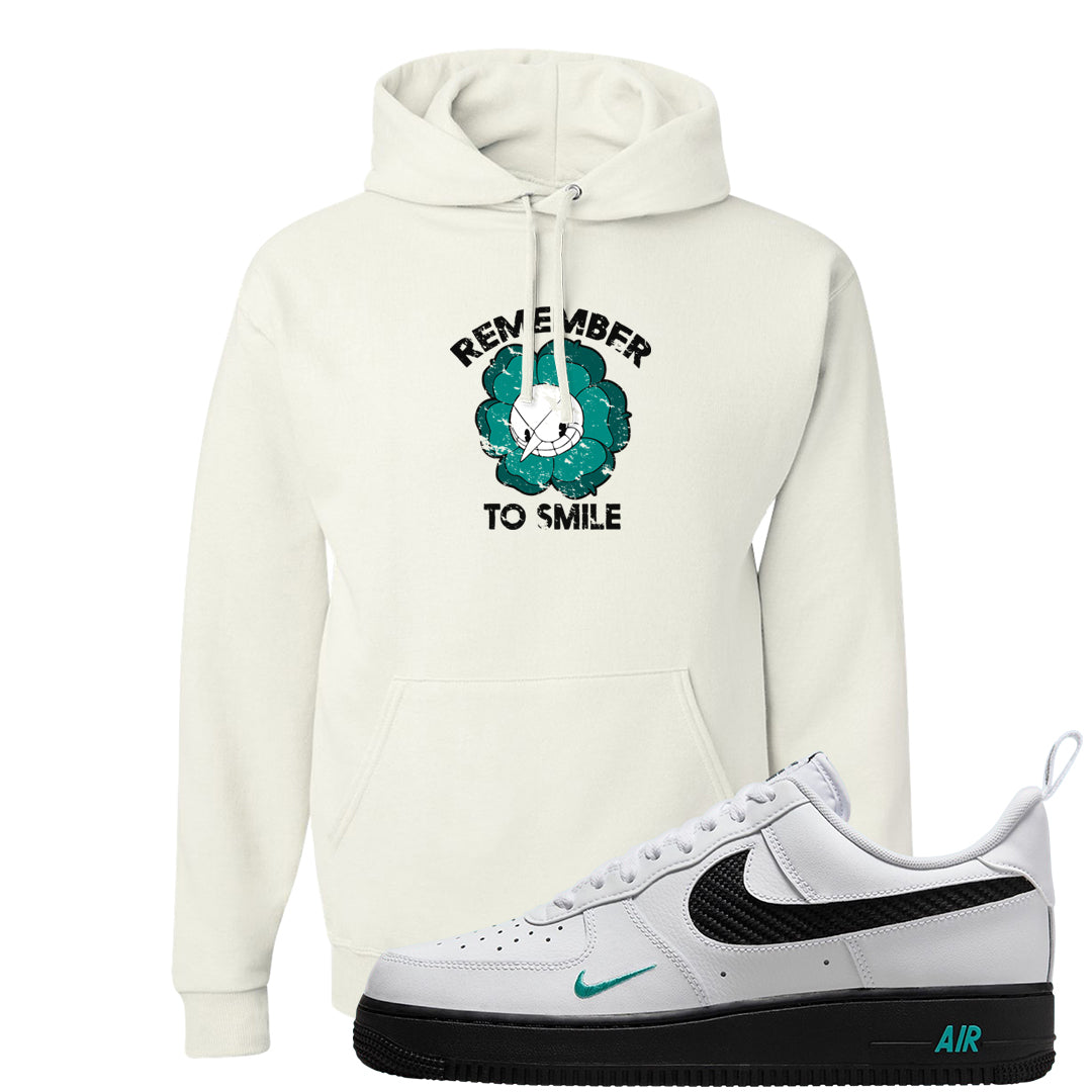 White Black Teal AF1s Hoodie | Remember To Smile, White