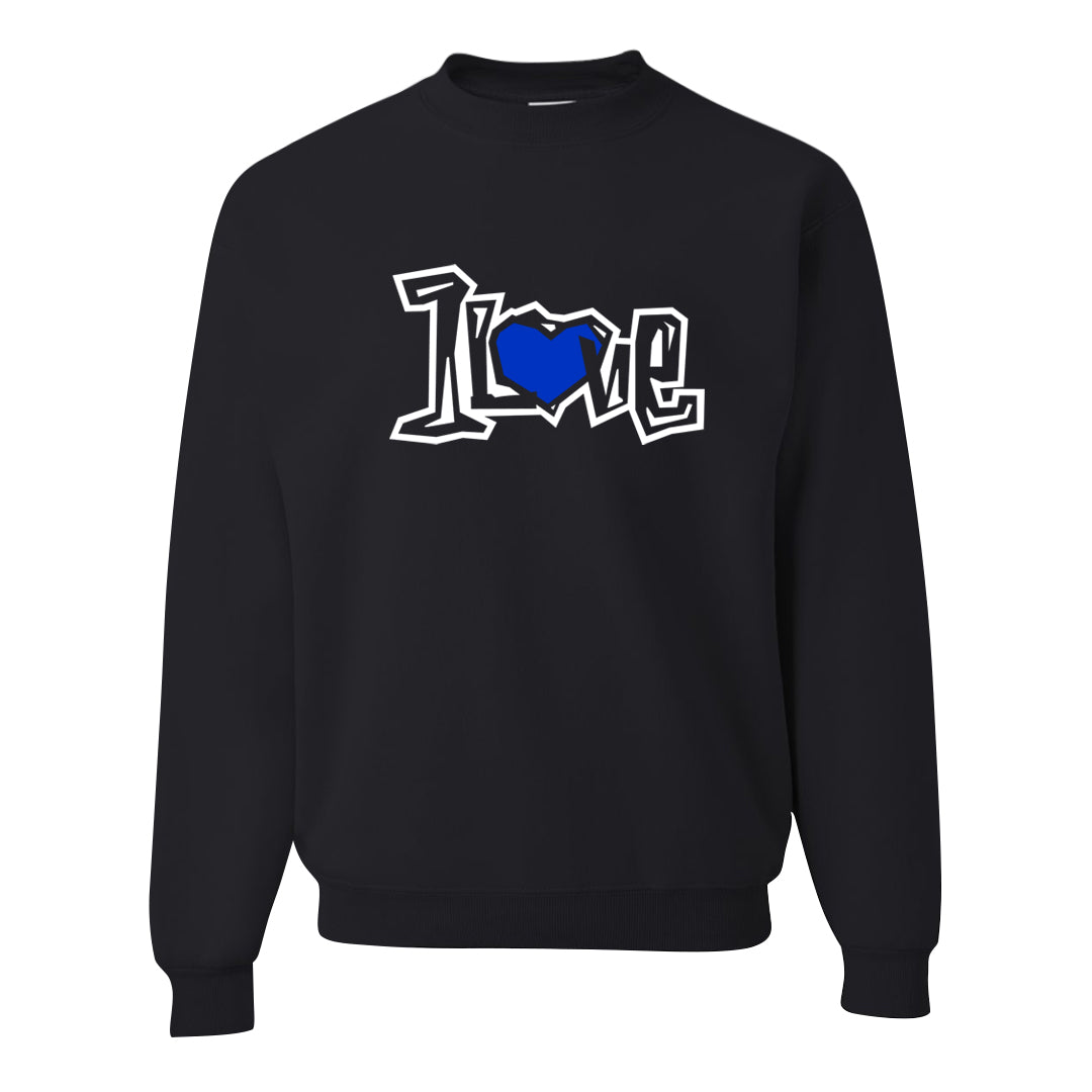 Blue White AF1s Crewneck Sweatshirt | 1 Love, Black