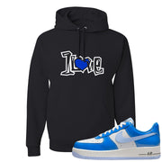 Blue White AF1s Hoodie | 1 Love, Black