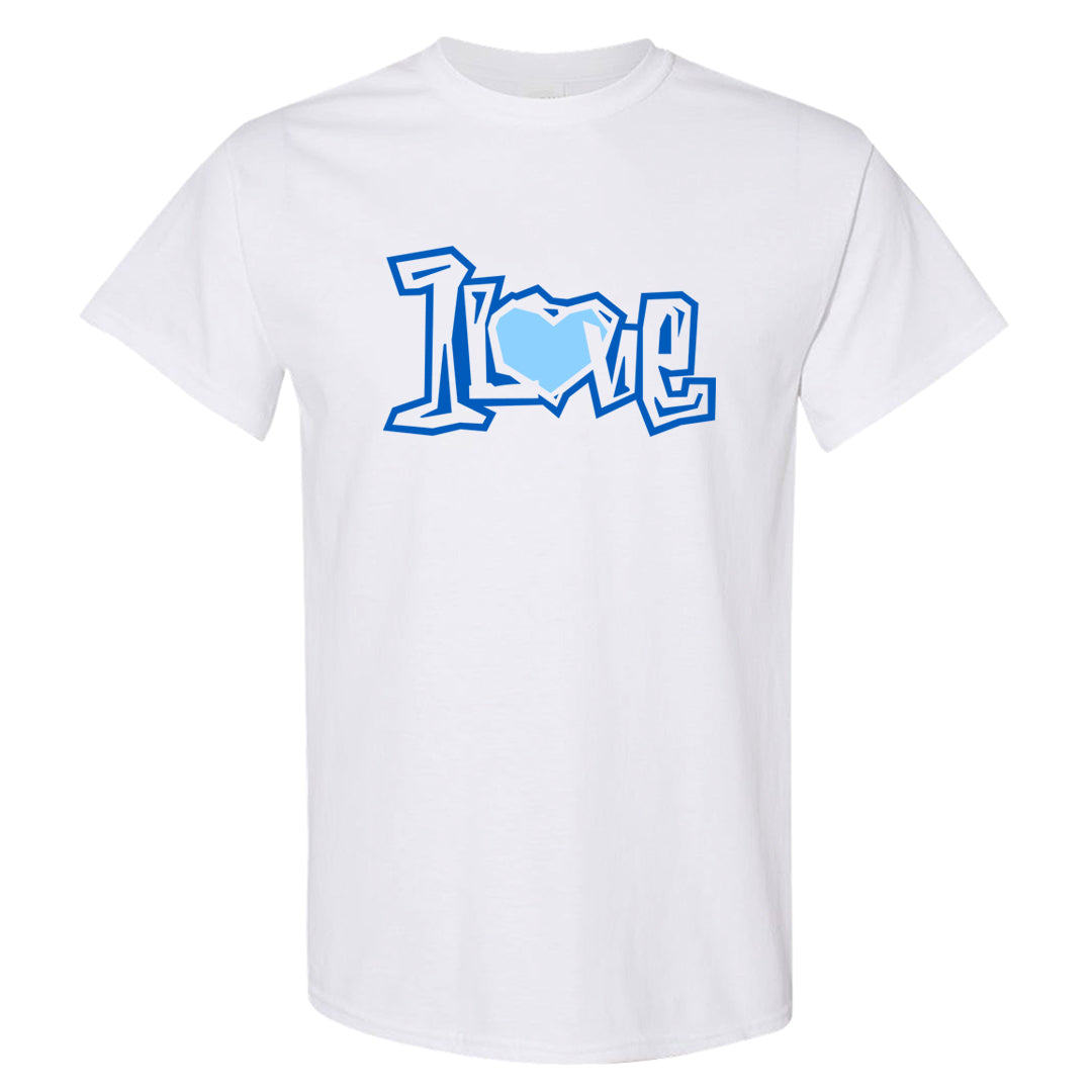 Blue White AF1s T Shirt | 1 Love, White