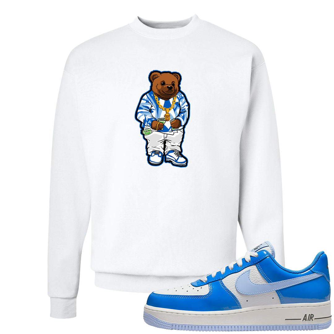 Blue White AF1s Crewneck Sweatshirt | Sweater Bear, White