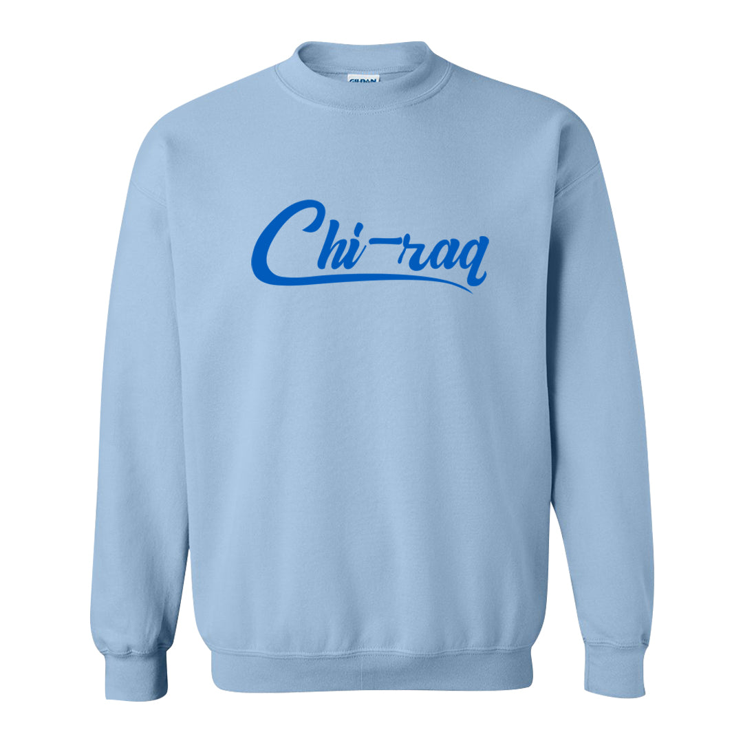 Blue White AF1s Crewneck Sweatshirt | Chiraq, Light Blue