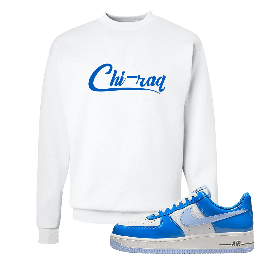 Blue White AF1s Crewneck Sweatshirt | Chiraq, White