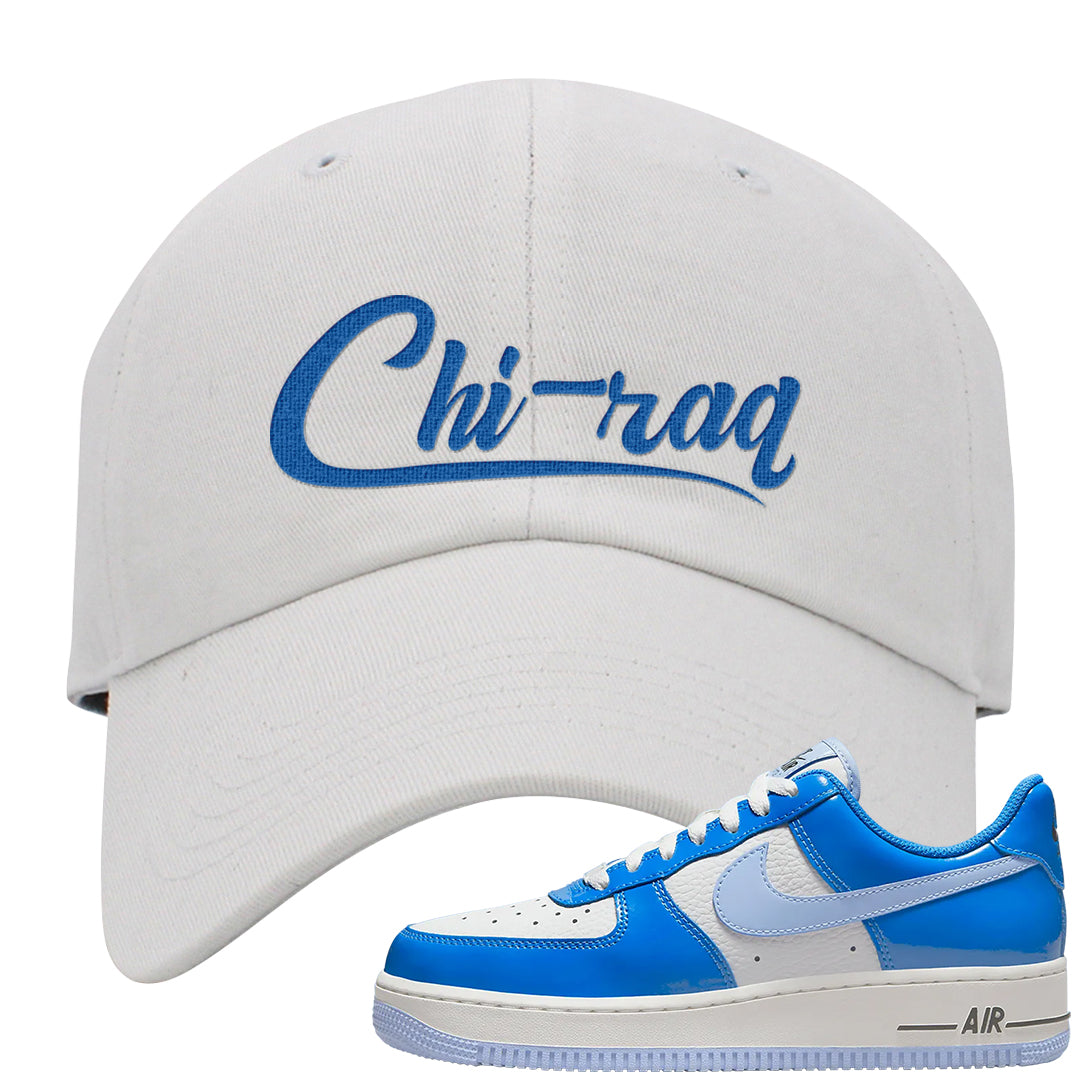 Blue White AF1s Dad Hat | Chiraq, White