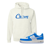 Blue White AF1s Hoodie | Chiraq, White