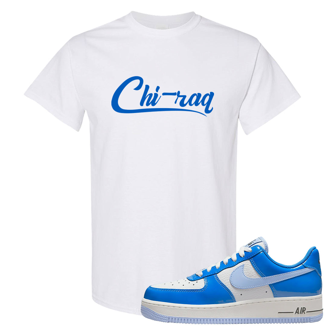 Blue White AF1s T Shirt | Chiraq, White