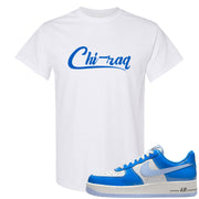 Blue White AF1s T Shirt | Chiraq, White
