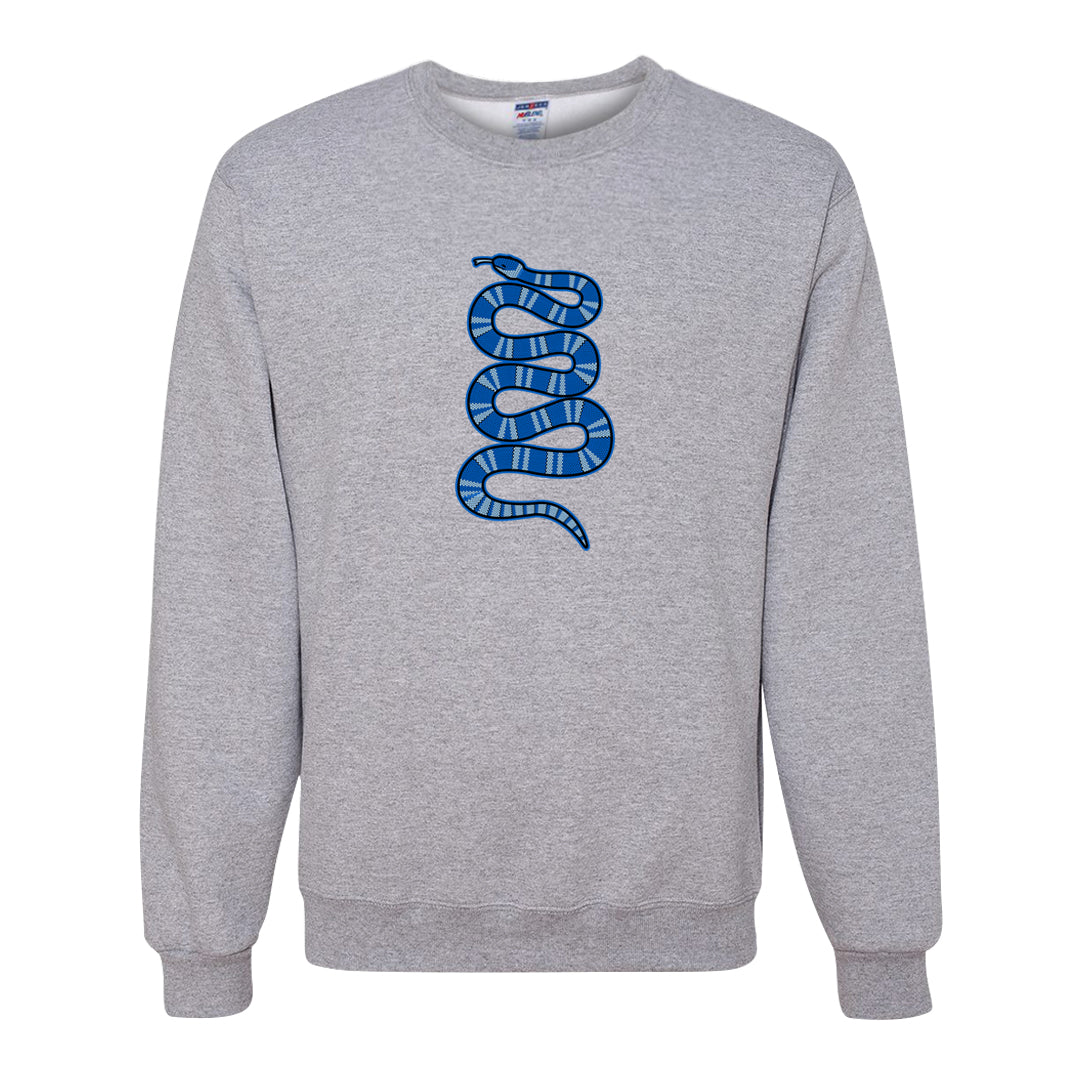 Blue White AF1s Crewneck Sweatshirt | Coiled Snake, Ash