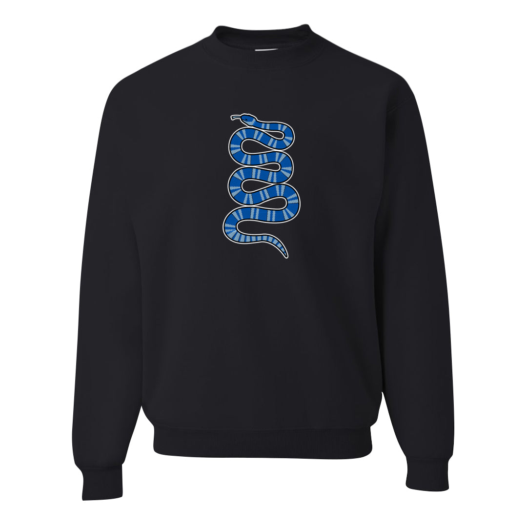 Blue White AF1s Crewneck Sweatshirt | Coiled Snake, Black