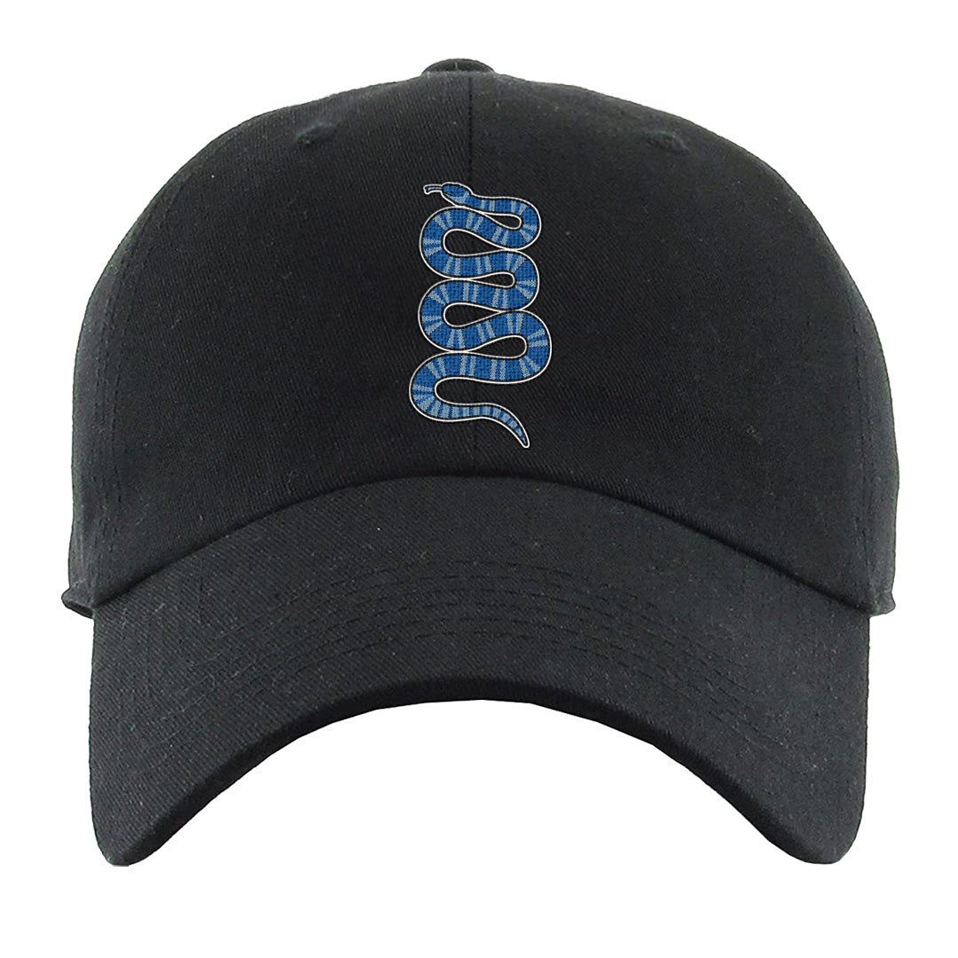Blue White AF1s Dad Hat | Coiled Snake, Black
