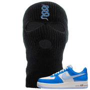 Blue White AF1s Ski Mask | Coiled Snake, Black