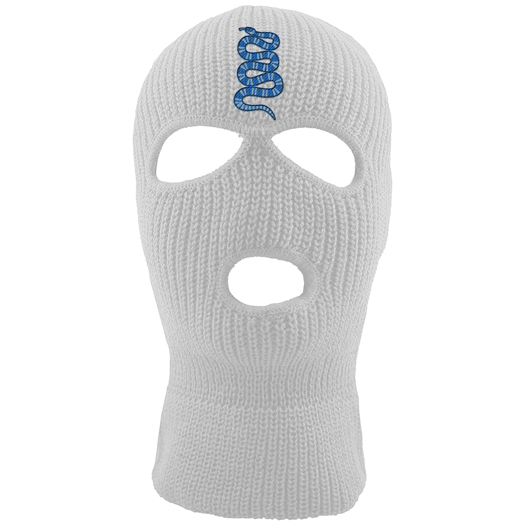 Blue White AF1s Ski Mask | Coiled Snake, White