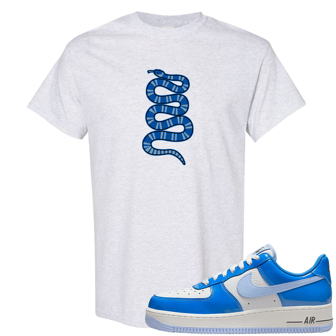 Blue White AF1s T Shirt | Coiled Snake, Ash