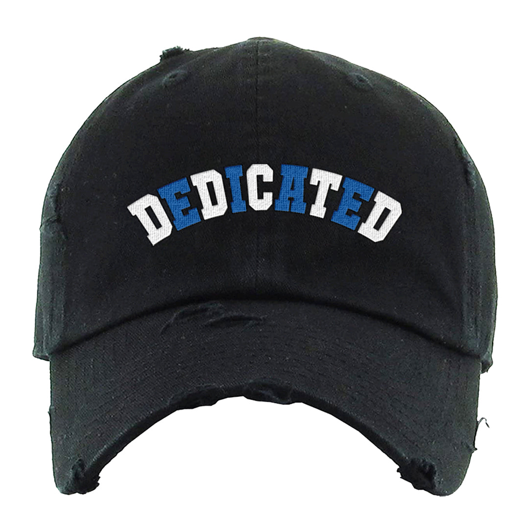 Blue White AF1s Distressed Dad Hat | Dedicated, Black
