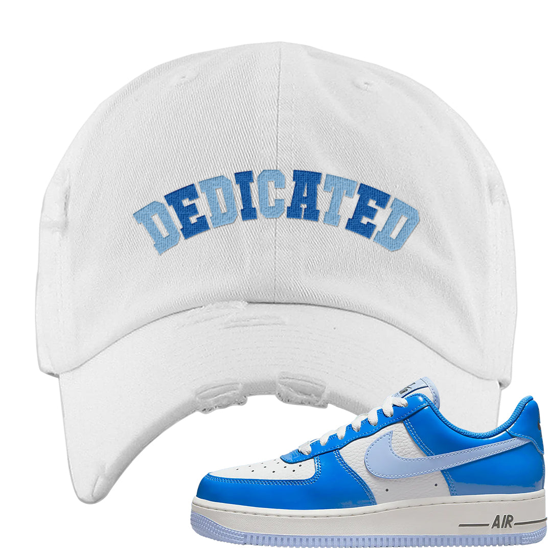 Blue White AF1s Distressed Dad Hat | Dedicated, White