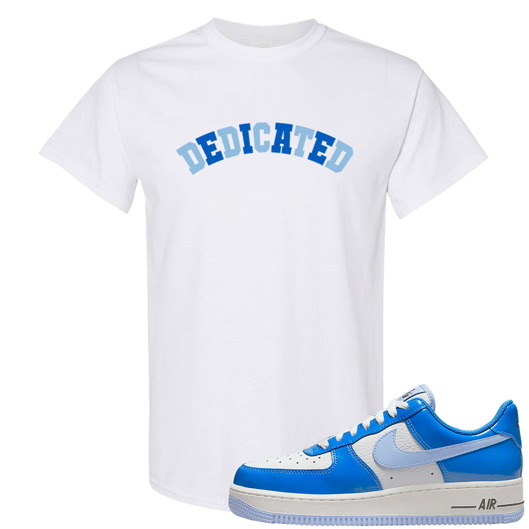 Blue White AF1s T Shirt | Dedicated, White