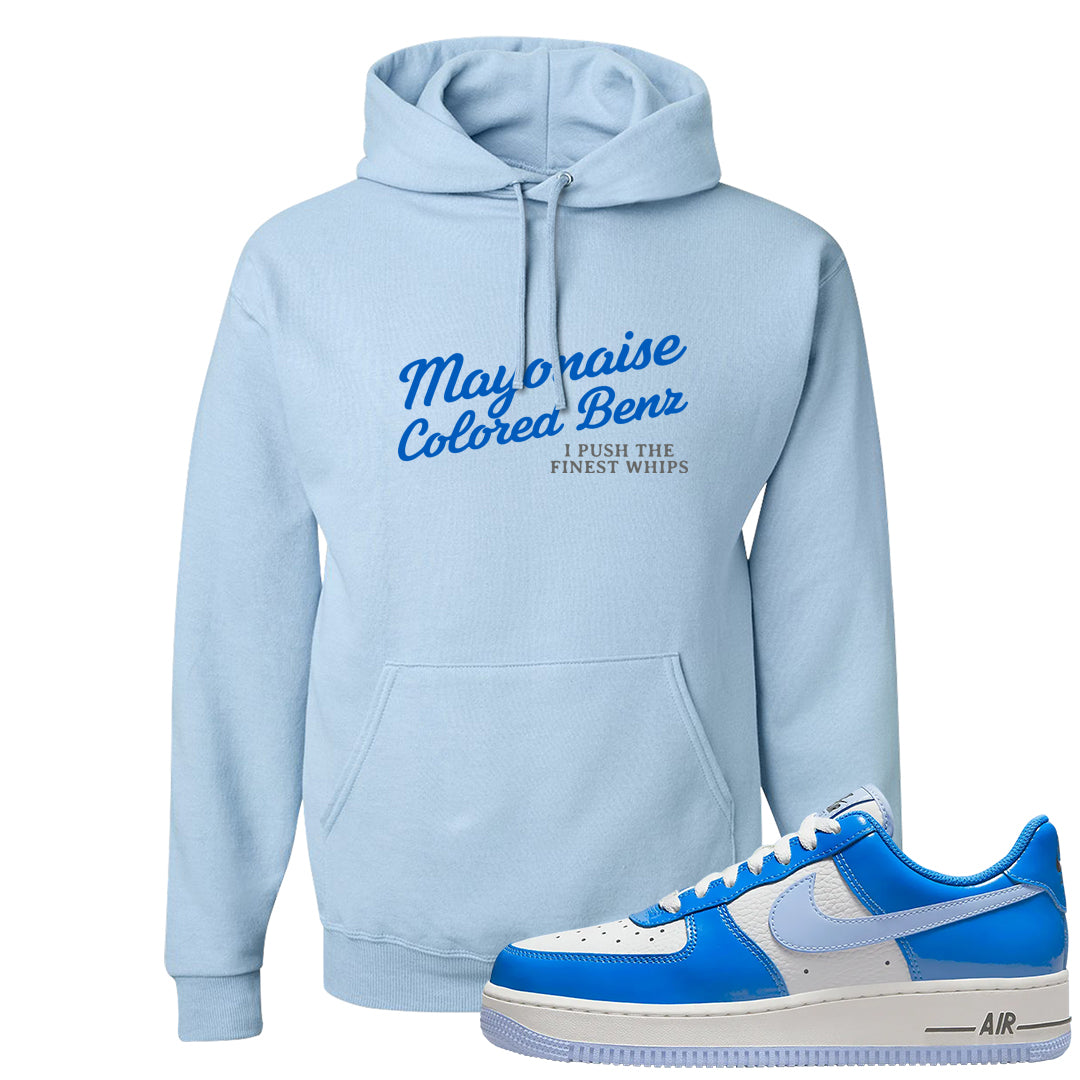 Blue White AF1s Hoodie | Mayonaise Colored Benz, Light Blue