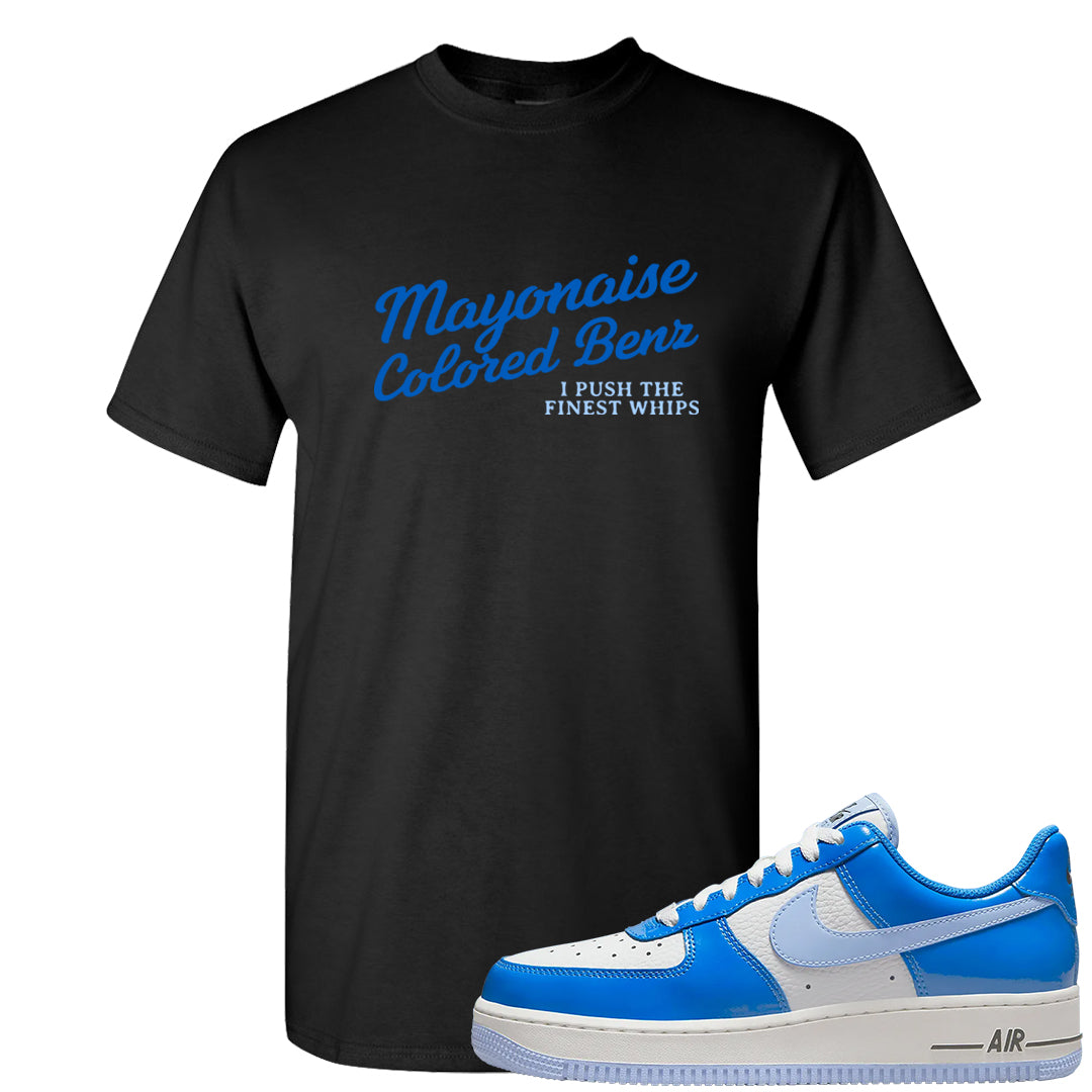 Blue White AF1s T Shirt | Mayonaise Colored Benz, Black