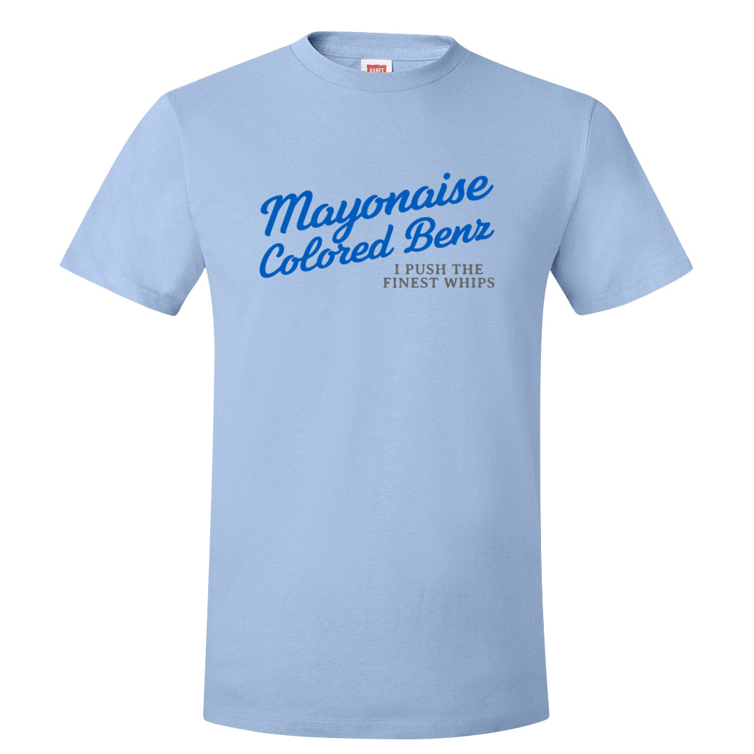 Blue White AF1s T Shirt | Mayonaise Colored Benz, Light Blue