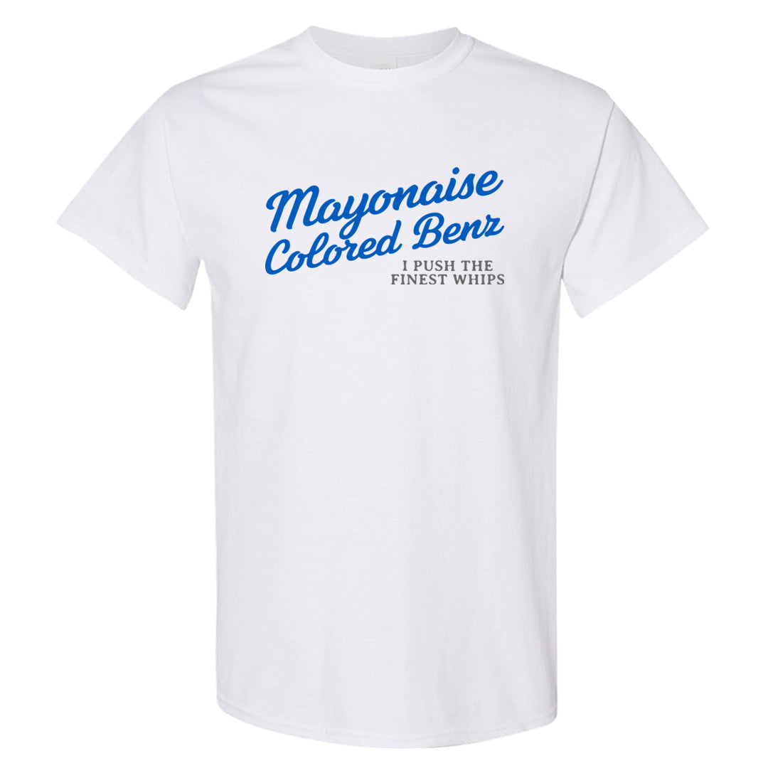 Blue White AF1s T Shirt | Mayonaise Colored Benz, White