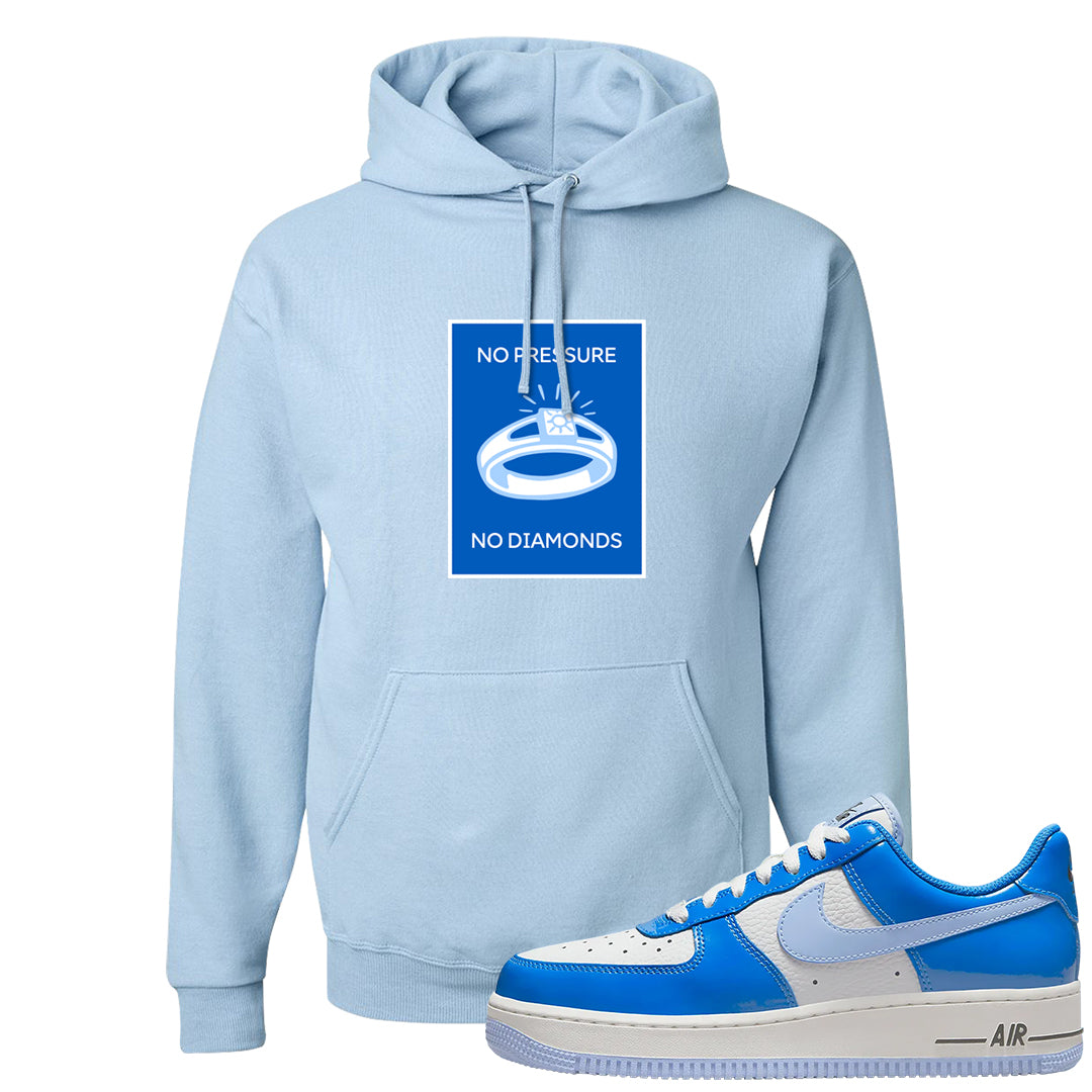 Blue White AF1s Hoodie | No Pressure No Diamond, Light Blue