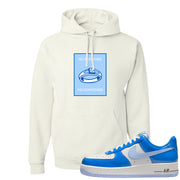 Blue White AF1s Hoodie | No Pressure No Diamond, White