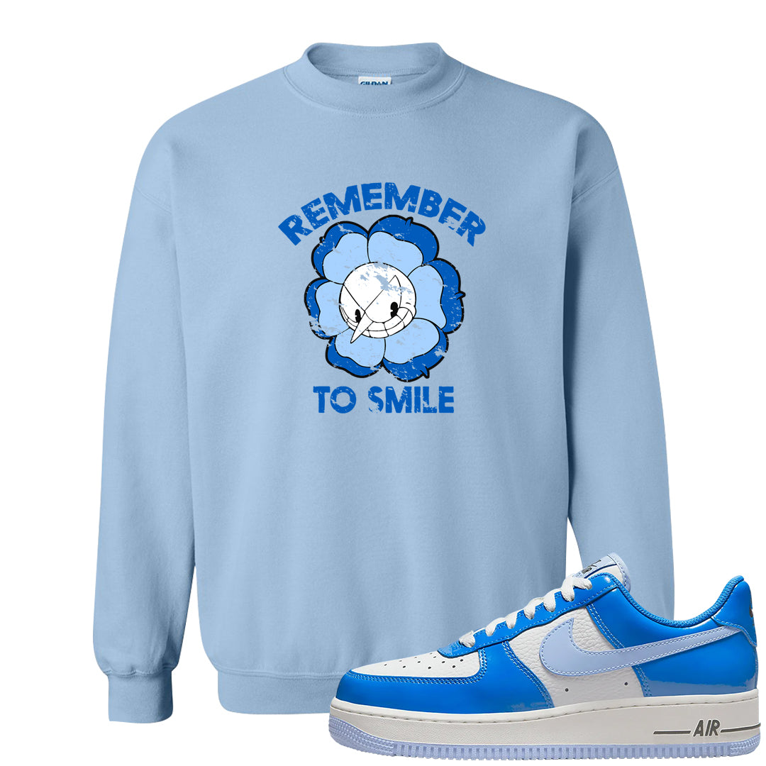 Blue White AF1s Crewneck Sweatshirt | Remember To Smile, Light Blue