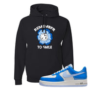 Blue White AF1s Hoodie | Remember To Smile, Black