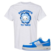 Blue White AF1s T Shirt | Remember To Smile, Ash