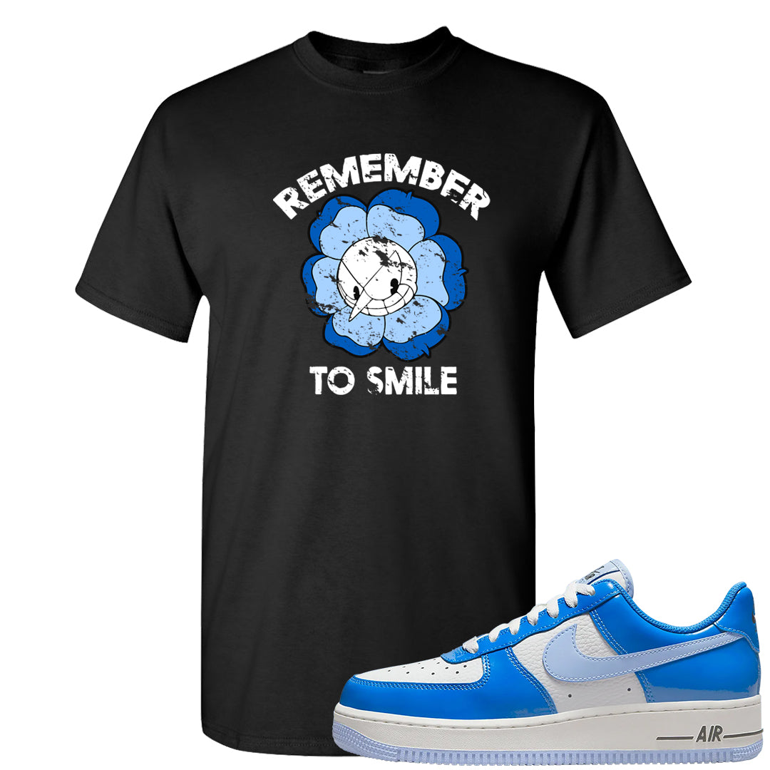 Blue White AF1s T Shirt | Remember To Smile, Black