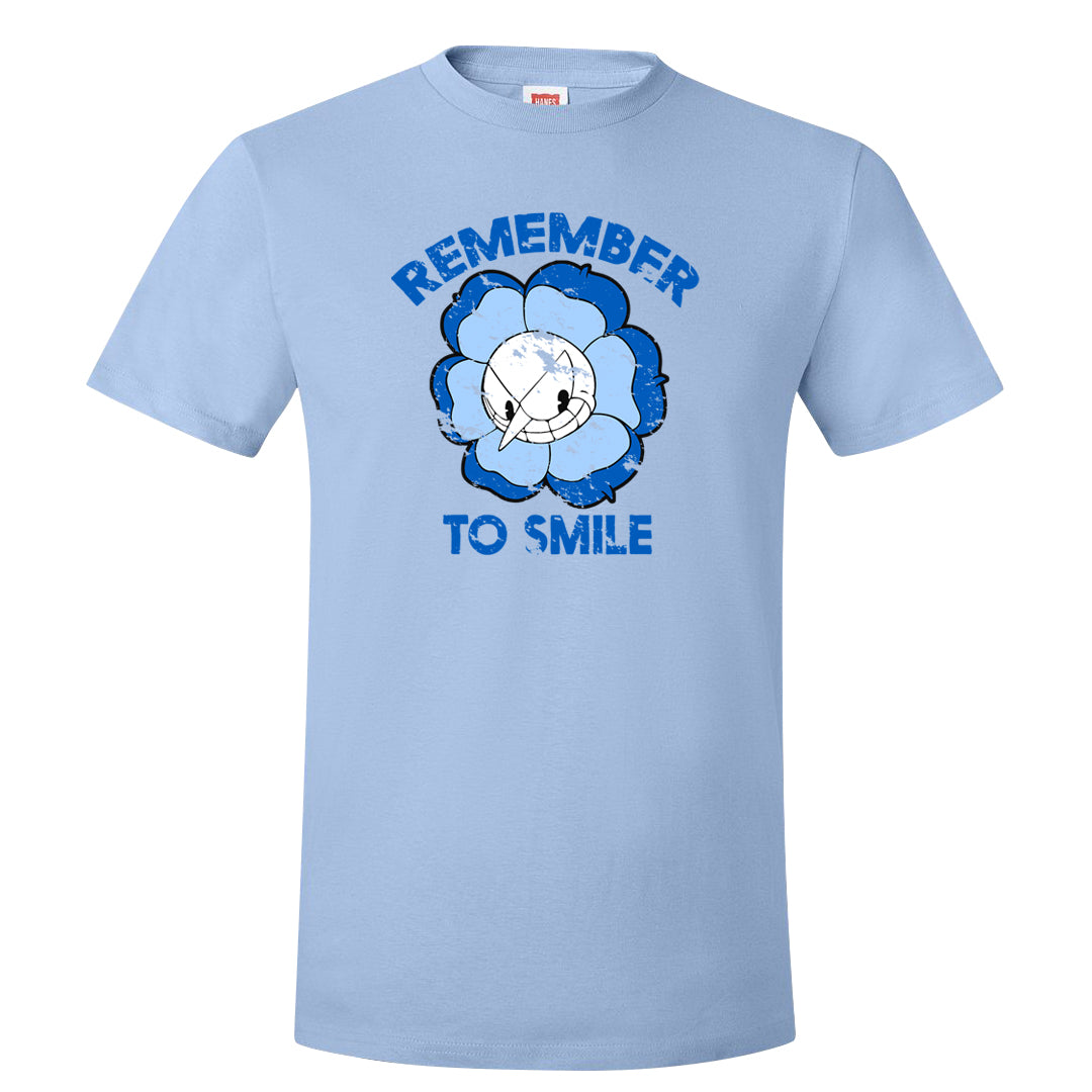 Blue White AF1s T Shirt | Remember To Smile, Light Blue