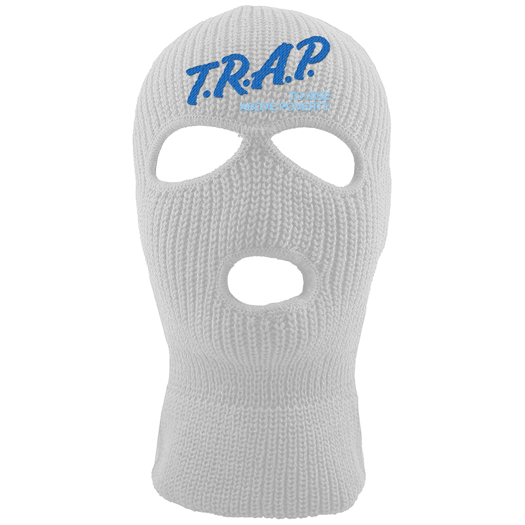 Blue White AF1s Ski Mask | Trap To Rise Above Poverty, White