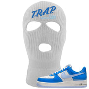 Blue White AF1s Ski Mask | Trap To Rise Above Poverty, White