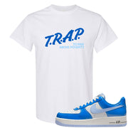 Blue White AF1s T Shirt | Trap To Rise Above Poverty, White