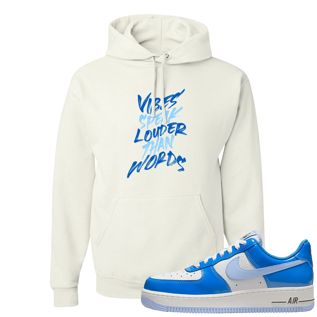 Blue White AF1s Hoodie | Vibes Speak Louder Than Words, White