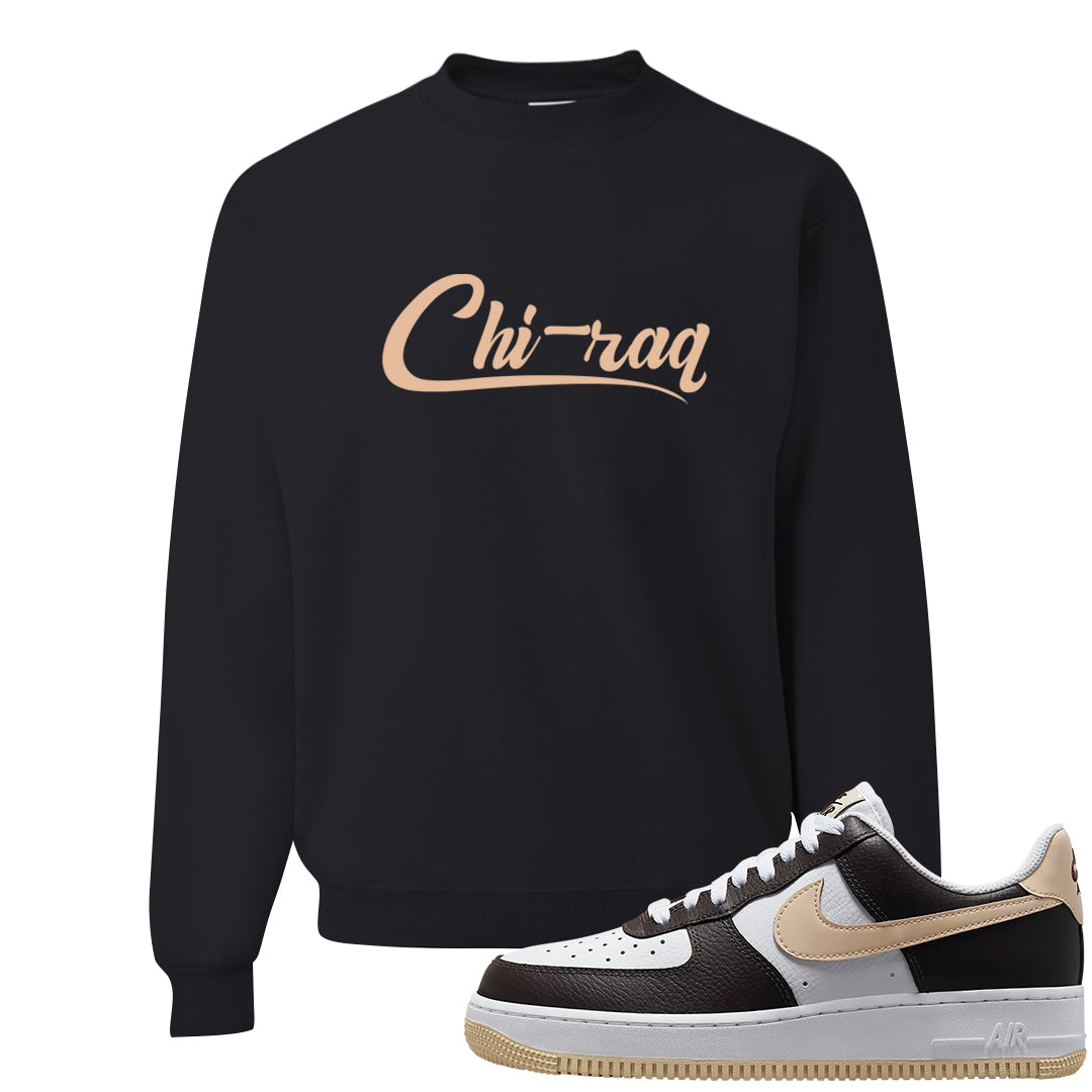 Cappuccino AF 1s Crewneck Sweatshirt | Chiraq, Black