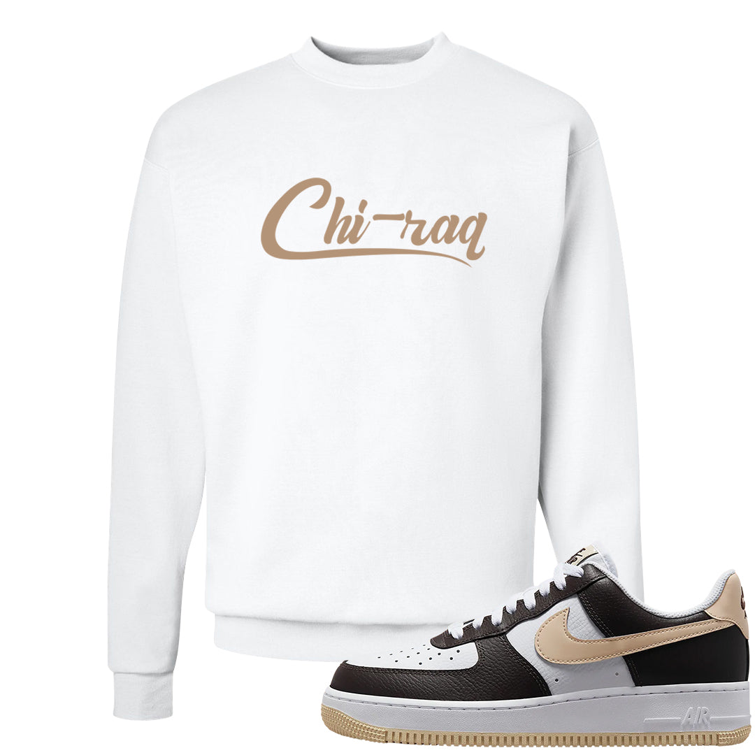 Cappuccino AF 1s Crewneck Sweatshirt | Chiraq, White