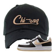 Cappuccino AF 1s Distressed Dad Hat | Chiraq, Black