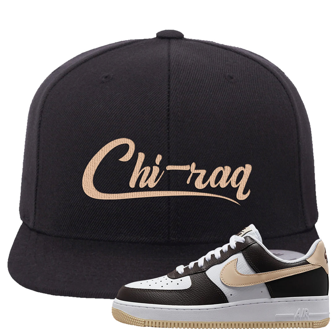 Cappuccino AF 1s Snapback Hat | Chiraq, Black