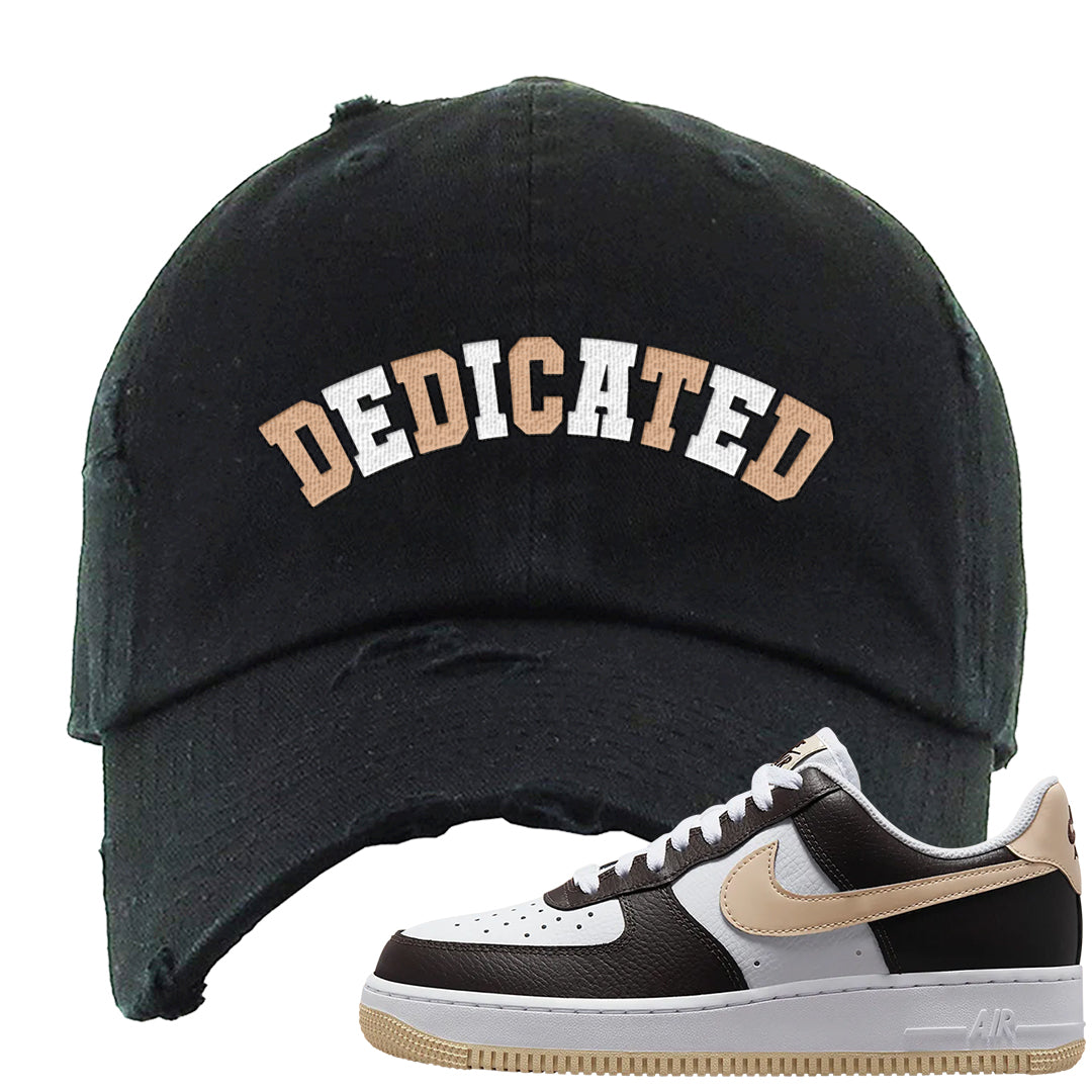 Cappuccino AF 1s Distressed Dad Hat | Dedicated, Black