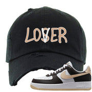 Cappuccino AF 1s Distressed Dad Hat | Lover, Black