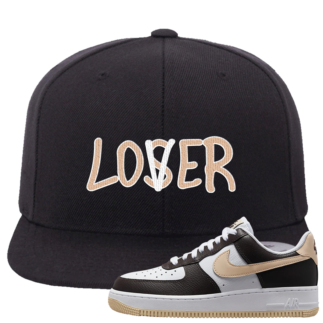 Cappuccino AF 1s Snapback Hat | Lover, Black